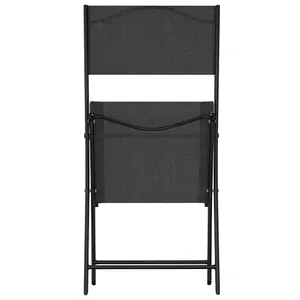 Berkfield Folding Outdoor Chairs 4 pcs Black Steel and Textilene