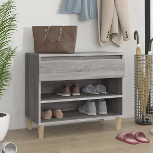 Berkfield Shoe Cabinet Grey Sonoma 70x36x60 cm Engineered Wood