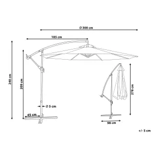 Cantilever Garden Parasol 3 m Burgundy RAVENNA