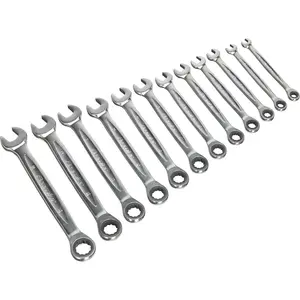 Premium 12-Piece Ratchet Spanner Set - Metric Chrome Vanadium Tools