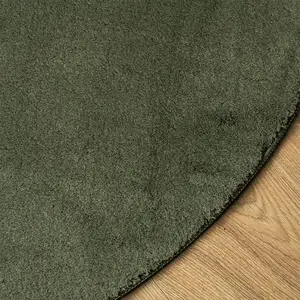 Rug HUARTE Short Pile Soft and Washable Forest Green 80 cm