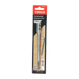 Timco - 1/4" Flat Wood Bit Extension Rod (Size 150mm - 1 Each)