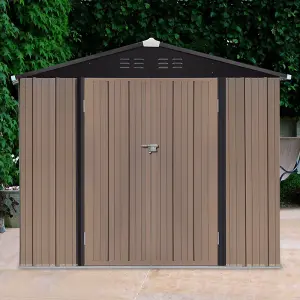 8 x 6 ft Garden Metal Furniture Storage Tool Shed with Lockable Door