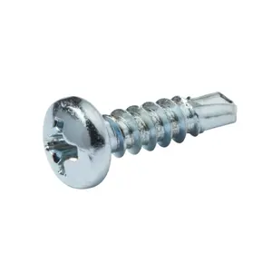 Diall Phillips Pan head Zinc-plated Carbon steel (C1022) Self-drilling screw (Dia)3.5mm (L)13mm, Pack of 25