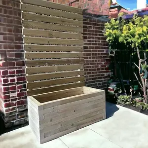 Norfolk Planter and Trellis - (Painted Wooden Planter - Choice of Colours Available) - L240 x W40 x H180 cm