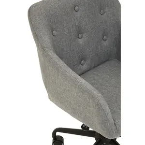 Interiors by Premier Brent Tufted Grey And Black Home Office Chair