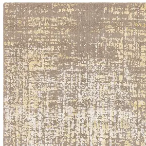 Gold Abstract Modern Easy to Clean Bedroom Dining Room and Living Room Rug-200cm X 290cm