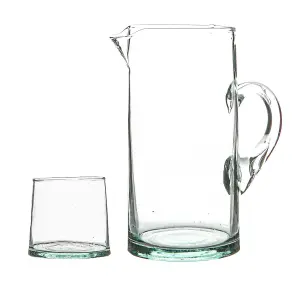 Nicola Spring - Merzouga Recycled Glass Tumblers with Jug - Clear