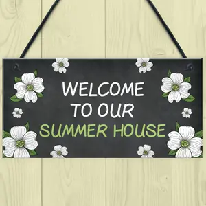 Red Ocean The Summer House Garden Sign Novelty Garden Shed Home Decor Gift For Garden