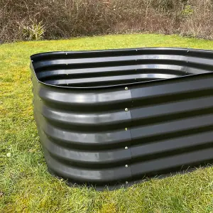 Large Metal Raised Vegetable Bed in Dark Grey (120cm)