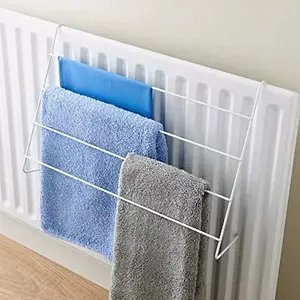 4 Bar Heavy Duty Radiator Set of 2 Airer Indoor Laundry Clothes Drying Lightweight Portable Hanging Towel Rack Rail W61xD51xH36cm