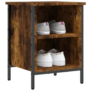 Shoe Cabinet Smoked Oak 38x35x50 cm Engineered Wood