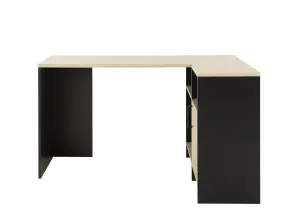 Diagone Chestnut & Black Corner Desk Made in France