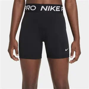 Nike Pro Older Kids' (Girls') Shorts - Black - Polyester/Elastane