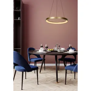 Lucide Vidal Modern Pendant Light 58cm - LED Dim. - 1x48W 2700K - Matt Gold, Brass