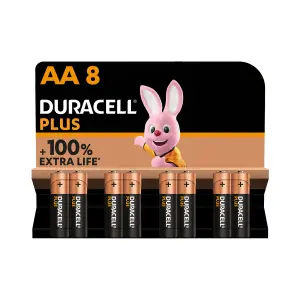 Duracell Plus AA Batteries, Pack of 8