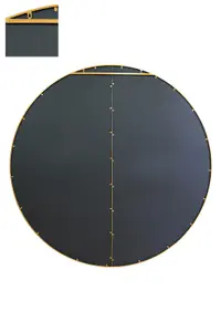 MirrorOutlet The Genestra Gold Extra Large Circular Window Metal Garden Wall Mirror 200cm x 200cm