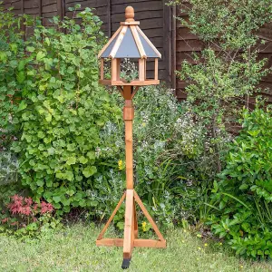 Ballycastle XL Bird Table with Slate-Effect Roof and Twist-Out Stabilisers