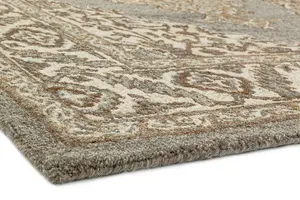 Natural Wool Handmade Luxurious Traditional Easy to Clean Floral Dining Room Bedroom And Living Room-200cm X 290cm