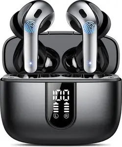 Ear Buds Wireless Earbuds, 50Hrs Playtime Bluetooth Earphones, Bluetooth Headphones 5.3, In Ear With 4 ENC Call Noise Cancelling Mics, Bass Boost