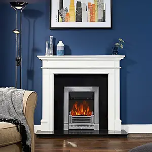 Focal Point Finsbury 2kW Chrome effect Electric Fire (H)555mm (W)390mm (D)114mm