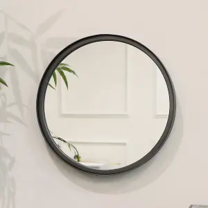 Melody Maison Round Dark Silver Grey Framed Mirror 31cm x 31cm