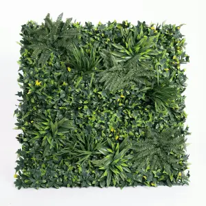 Blooming Artificial - 100cm Fake Forest Greens Living Wall - Indoor & Outdoor Use