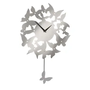 Interiors by Premier Butterflies Stainless Steel Wall Clock