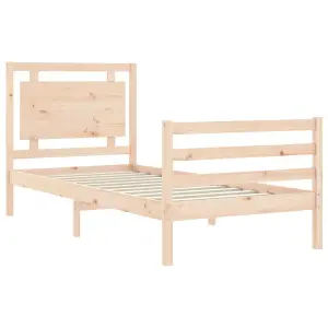 Berkfield Bed Frame with Headboard 90x200 cm Solid Wood