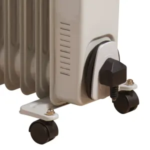 Daewoo 7 Fin Oil Filled Radiator 1500W Portable Heater White