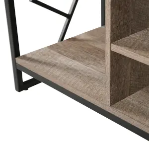 Beliani Industrial TV Stand Dark Wood FORRES