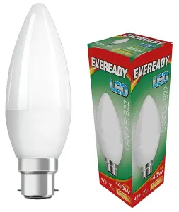 Eveready 4.9w BC 3000k Frosted LED Candle Bulb - Warm White