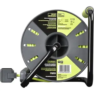 Masterplug 50 Metre Cable Reel - 4 Sockets - On-Off Switch - Thermal Cut-Out Protection - 1 Year Warranty