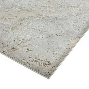 Strata Bronze Grey Champagne Modern Abstract Easy to Clean Rug for Living Room Bedroom and Dining Room-120cm X 170cm