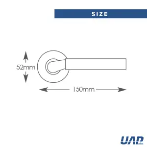 Intelligent Hardware - Internal Door Handle - Pair - Lever on Round Rose - Ventura Developer - Satin Chrome