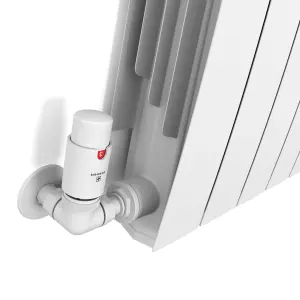 Terma Vision Soft white Right sided Corner Radiator valve & lockshield (Dia)15mm x ½"