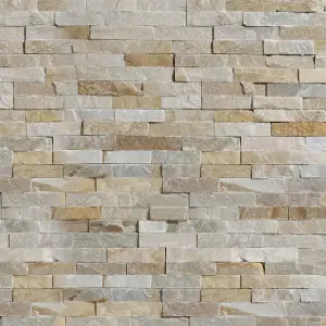 Stegu Splitface Multicolour Matt Patterned Textured Natural stone Indoor & outdoor Wall Tile, Pack of 12, (L)400mm (W)100mm