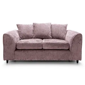 Monaco Chenille Fabric 2 Seater Sofa Pink Scatter Back