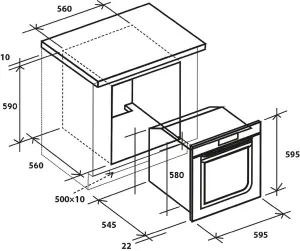 Candy FCP602X E0/E Built-in Single Oven - Black