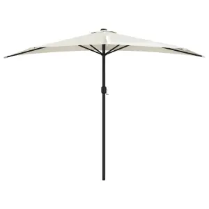 Berkfield Balcony Parasol with Aluminium Pole Sand 300x150 cm Half