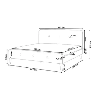 Fabric EU Super King Size Bed Grey RENNES