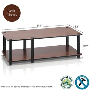 Furinno 11174DC(BK)/BK Just No Tools Mid TV Stand, Dark Cherry w/Black Tube