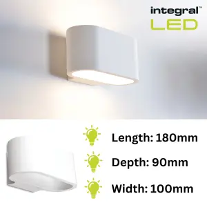 Indoor Decorative Paintable Gypsum Chania Wall Mounted Light: IP20: Requires 1x G9 Bulb (Max 40W) - 2 Pack