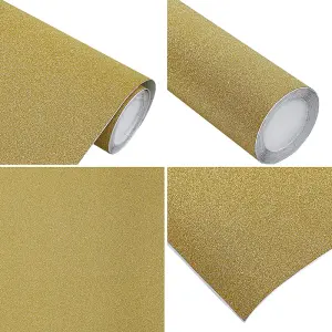 Gold Glitter Stick Sandstone Vinyl Wallpaper Roll