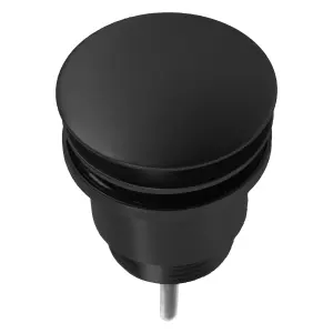 SPARES2GO Clicker Basin Waste Plug 1 1/4" 60mm Click Clack Bathroom Sink Pop Up Push Dome (Matt Black)