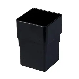 FreeFlow Black Square 65mm Downpipe Straight Connector, Rain Water Systems