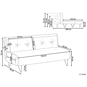 2 Seater Sofa VESTFOLD Grey Velvet