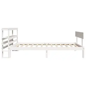 Berkfield Bed Frame without Mattress White 75x190 cm Small Single Solid Wood Pine