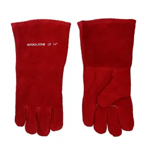 Safety Protection Welding Gardening Gloves Suede Gauntlets Two Pairs