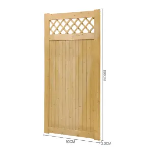 Garden Wood Gate Rhombus with Latch and Hardware Kit, 180 cm x  90 cm